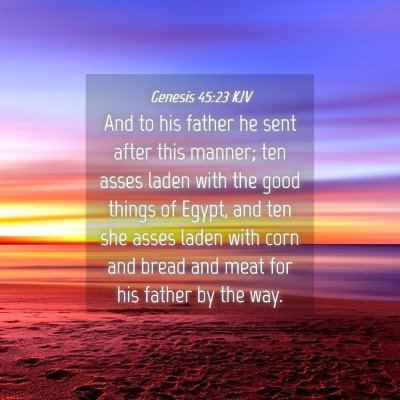 Picture 04 - Genesis 45:23 KJV - And to his father he sent after this manner; ten - Bible Verse Picture