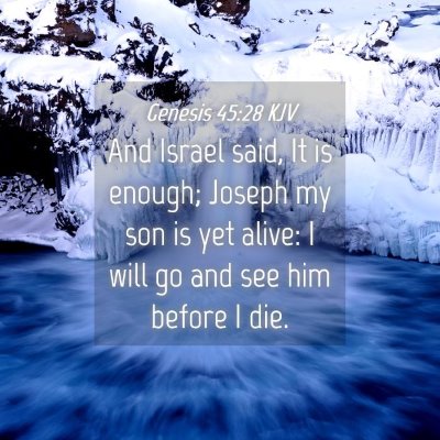 Picture 04 - Genesis 45:28 KJV - And Israel said, It is enough; Joseph my son is - Bible Verse Picture