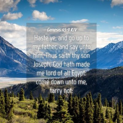 Picture 04 - Genesis 45:9 KJV - Haste ye, and go up to my father, and say unto - Bible Verse Picture
