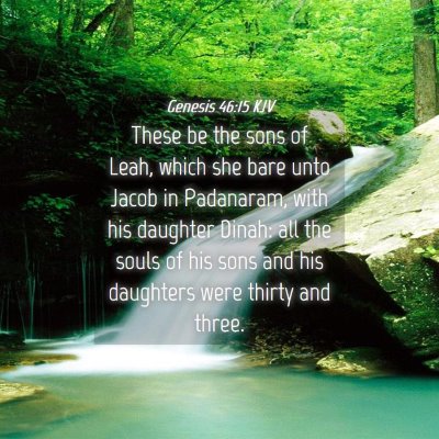Picture 04 - Genesis 46:15 KJV - These be the sons of Leah, which she bare unto - Bible Verse Picture