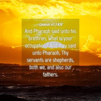 Picture 04 - Genesis 47:3 KJV - And Pharaoh said unto his brethren, What is your - Bible Verse Picture