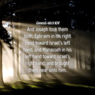 Picture 04 - Genesis 48:13 KJV - And Joseph took them both, Ephraim in his right - Bible Verse Picture