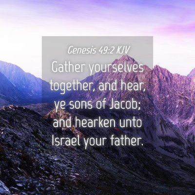 Picture 04 - Genesis 49:2 KJV - Gather yourselves together, and hear, ye sons of - Bible Verse Picture