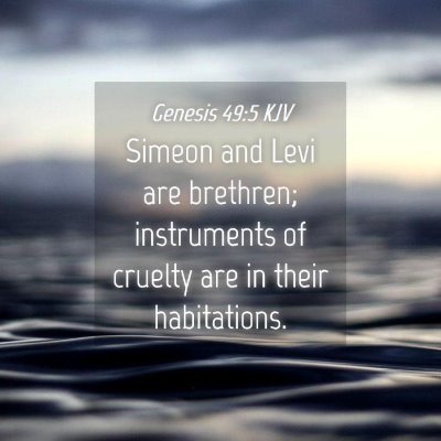 Picture 04 - Genesis 49:5 KJV - Simeon and Levi are brethren; instruments of - Bible Verse Picture