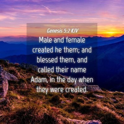 Picture 04 - Genesis 5:2 KJV - Male and female created he them; and blessed - Bible Verse Picture