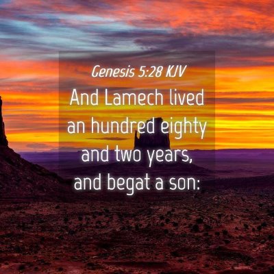 Picture 04 - Genesis 5:28 KJV - And Lamech lived an hundred eighty and two years, - Bible Verse Picture
