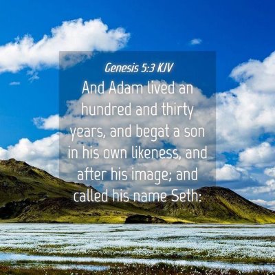 Picture 04 - Genesis 5:3 KJV - And Adam lived an hundred and thirty years, and - Bible Verse Picture