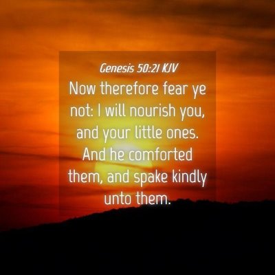 Picture 04 - Genesis 50:21 KJV - Now therefore fear ye not: I will nourish you, - Bible Verse Picture