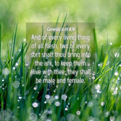 Picture 04 - Genesis 6:19 KJV - And of every living thing of all flesh, two of - Bible Verse Picture