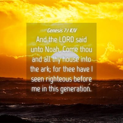 Picture 04 - Genesis 7:1 KJV - And the LORD said unto Noah, Come thou and all - Bible Verse Picture