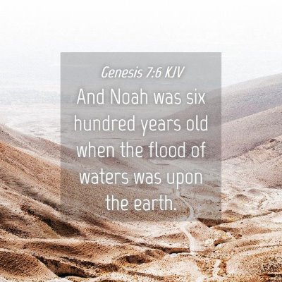 Picture 04 - Genesis 7:6 KJV - And Noah was six hundred years old when the flood - Bible Verse Picture