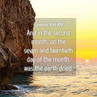 Picture 04 - Genesis 8:14 KJV - And in the second month, on the seven and - Bible Verse Picture