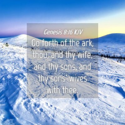 Picture 04 - Genesis 8:16 KJV - Go forth of the ark, thou, and thy wife, and thy - Bible Verse Picture
