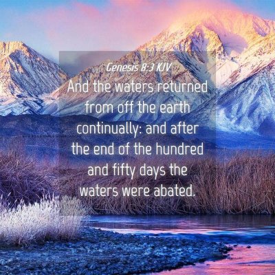 Picture 04 - Genesis 8:3 KJV - And the waters returned from off the earth - Bible Verse Picture