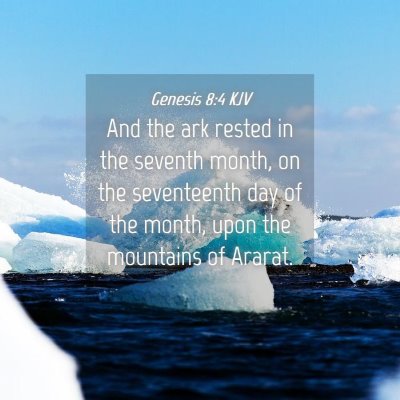 Picture 04 - Genesis 8:4 KJV - And the ark rested in the seventh month, on the - Bible Verse Picture