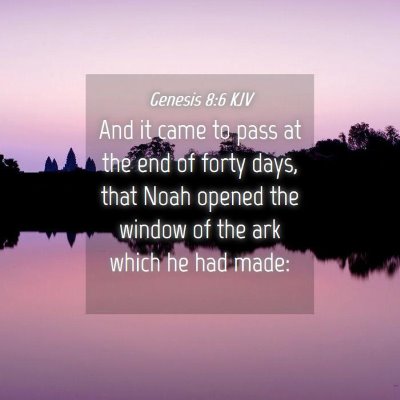 Picture 04 - Genesis 8:6 KJV - And it came to pass at the end of forty days, - Bible Verse Picture