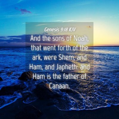 Picture 04 - Genesis 9:18 KJV - And the sons of Noah, that went forth of the ark, - Bible Verse Picture
