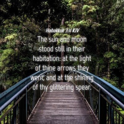 Picture 04 - Habakkuk 3:11 KJV - The sun and moon stood still in their habitation: - Bible Verse Picture