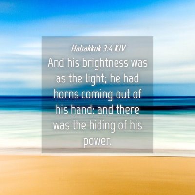 Picture 04 - Habakkuk 3:4 KJV - And his brightness was as the light; he had horns - Bible Verse Picture