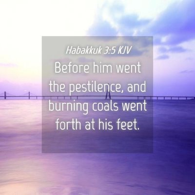 Picture 04 - Habakkuk 3:5 KJV - Before him went the pestilence, and burning coals - Bible Verse Picture