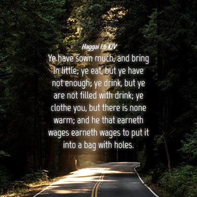 Picture 04 - Haggai 1:6 KJV - Ye have sown much, and bring in little; ye eat, - Bible Verse Picture