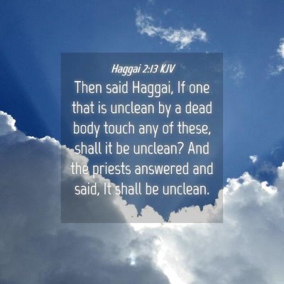 Picture 04 - Haggai 2:13 KJV - Then said Haggai, If one that is unclean by a - Bible Verse Picture