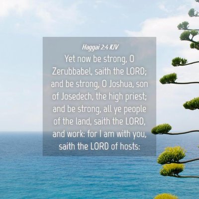 Picture 04 - Haggai 2:4 KJV - Yet now be strong, O Zerubbabel, saith the LORD; - Bible Verse Picture