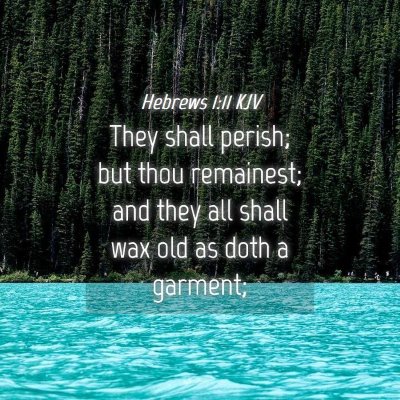 Picture 04 - Hebrews 1:11 KJV - They shall perish; but thou remainest; and they - Bible Verse Picture
