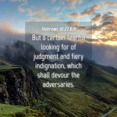 Picture 04 - Hebrews 10:27 KJV - But a certain fearful looking for of judgment and - Bible Verse Picture