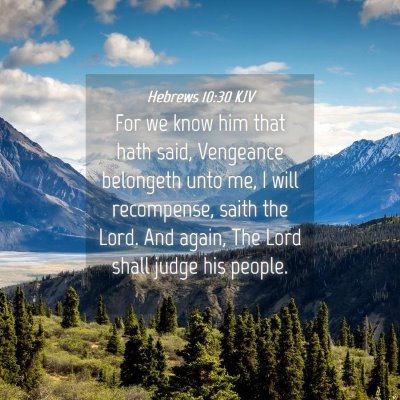 Picture 04 - Hebrews 10:30 KJV - For we know him that hath said, Vengeance - Bible Verse Picture