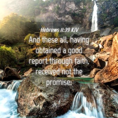 Picture 04 - Hebrews 11:39 KJV - And these all, having obtained a good report - Bible Verse Picture