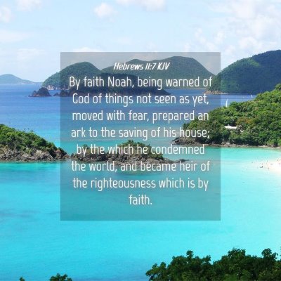 Picture 04 - Hebrews 11:7 KJV - By faith Noah, being warned of God of things not - Bible Verse Picture