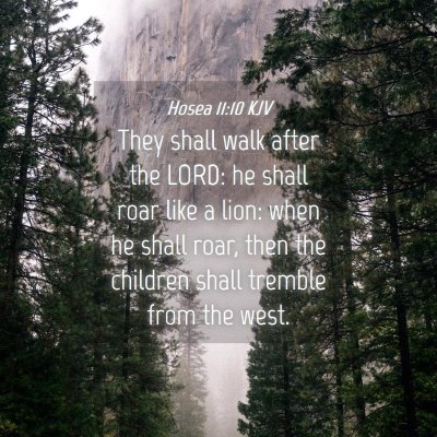 Picture 04 - Hosea 11:10 KJV - They shall walk after the LORD: he shall roar - Bible Verse Picture