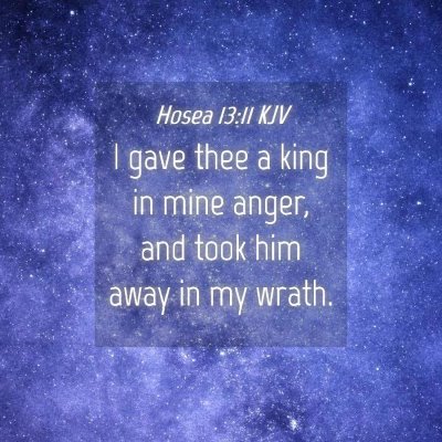 Picture 04 - Hosea 13:11 KJV - I gave thee a king in mine anger, and took him - Bible Verse Picture