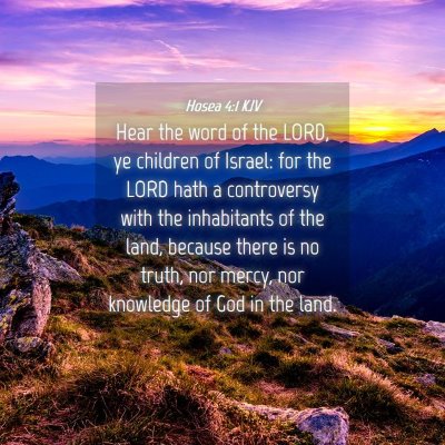 Picture 04 - Hosea 4:1 KJV - Hear the word of the LORD, ye children of Israel: - Bible Verse Picture