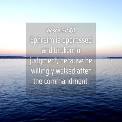 Picture 04 - Hosea 5:11 KJV - Ephraim is oppressed and broken in judgment, - Bible Verse Picture