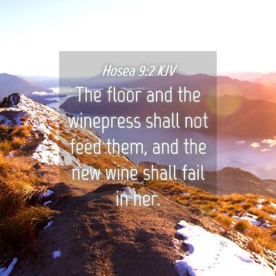 Picture 04 - Hosea 9:2 KJV - The floor and the winepress shall not feed them, - Bible Verse Picture