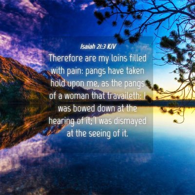 Picture 04 - Isaiah 21:3 KJV - Therefore are my loins filled with pain: pangs - Bible Verse Picture