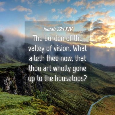 Picture 04 - Isaiah 22:1 KJV - The burden of the valley of vision. What aileth - Bible Verse Picture