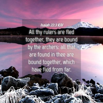 Picture 04 - Isaiah 22:3 KJV - All thy rulers are fled together, they are bound - Bible Verse Picture