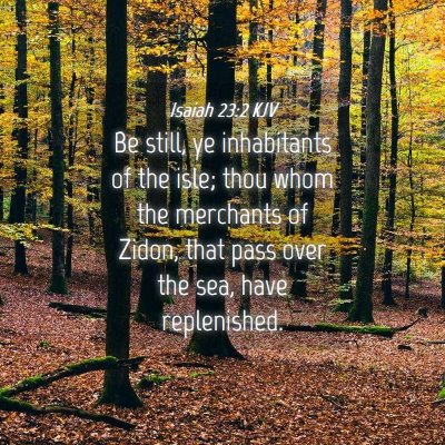 Picture 04 - Isaiah 23:2 KJV - Be still, ye inhabitants of the isle; thou whom - Bible Verse Picture