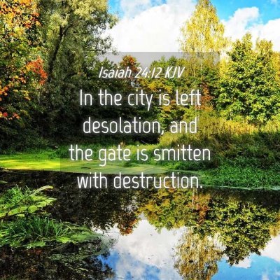 Picture 04 - Isaiah 24:12 KJV - In the city is left desolation, and the gate is - Bible Verse Picture