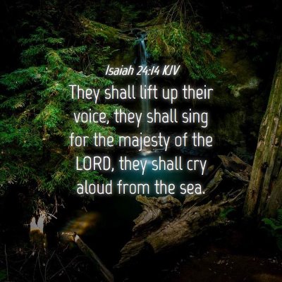 Picture 04 - Isaiah 24:14 KJV - They shall lift up their voice, they shall sing - Bible Verse Picture