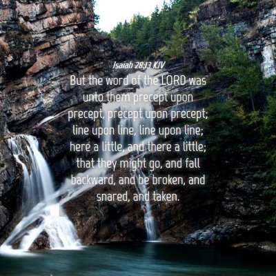Picture 04 - Isaiah 28:13 KJV - But the word of the LORD was unto them precept - Bible Verse Picture