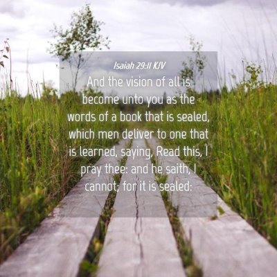 Picture 04 - Isaiah 29:11 KJV - And the vision of all is become unto you as the - Bible Verse Picture