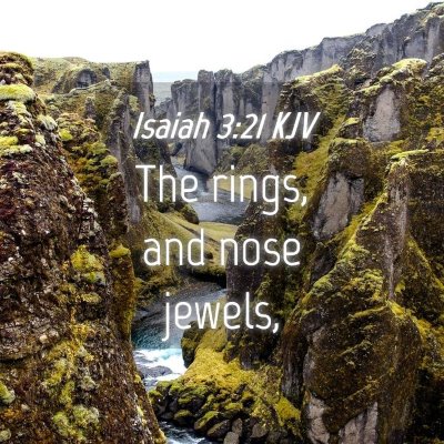Picture 04 - Isaiah 3:21 KJV - The rings, and nose - Bible Verse Picture