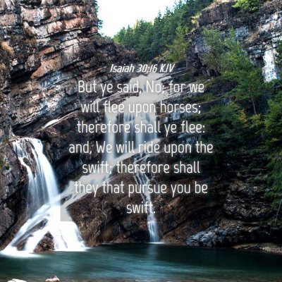 Picture 04 - Isaiah 30:16 KJV - But ye said, No; for we will flee upon horses; - Bible Verse Picture