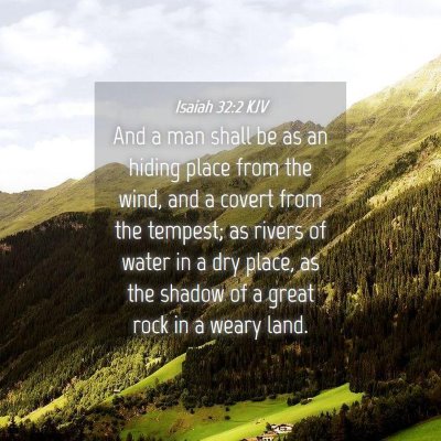 Picture 04 - Isaiah 32:2 KJV - And a man shall be as an hiding place from the - Bible Verse Picture