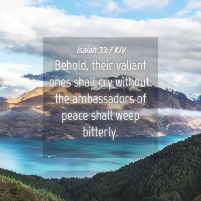 Picture 04 - Isaiah 33:7 KJV - Behold, their valiant ones shall cry without: the - Bible Verse Picture