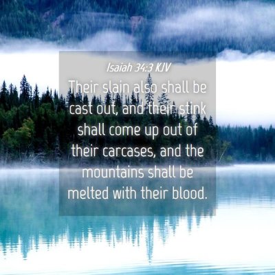 Picture 04 - Isaiah 34:3 KJV - Their slain also shall be cast out, and their - Bible Verse Picture